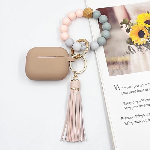 Vista 31 de Funda compatible con Airpods Pro de 2ª generación 2022, funda protectora de silicona suave con llavero de pulsera para Apple Airpods Pro 2 funda