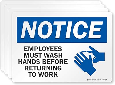 SmartSign “Notice - Employees Must Wash Hands Before Returning to Work