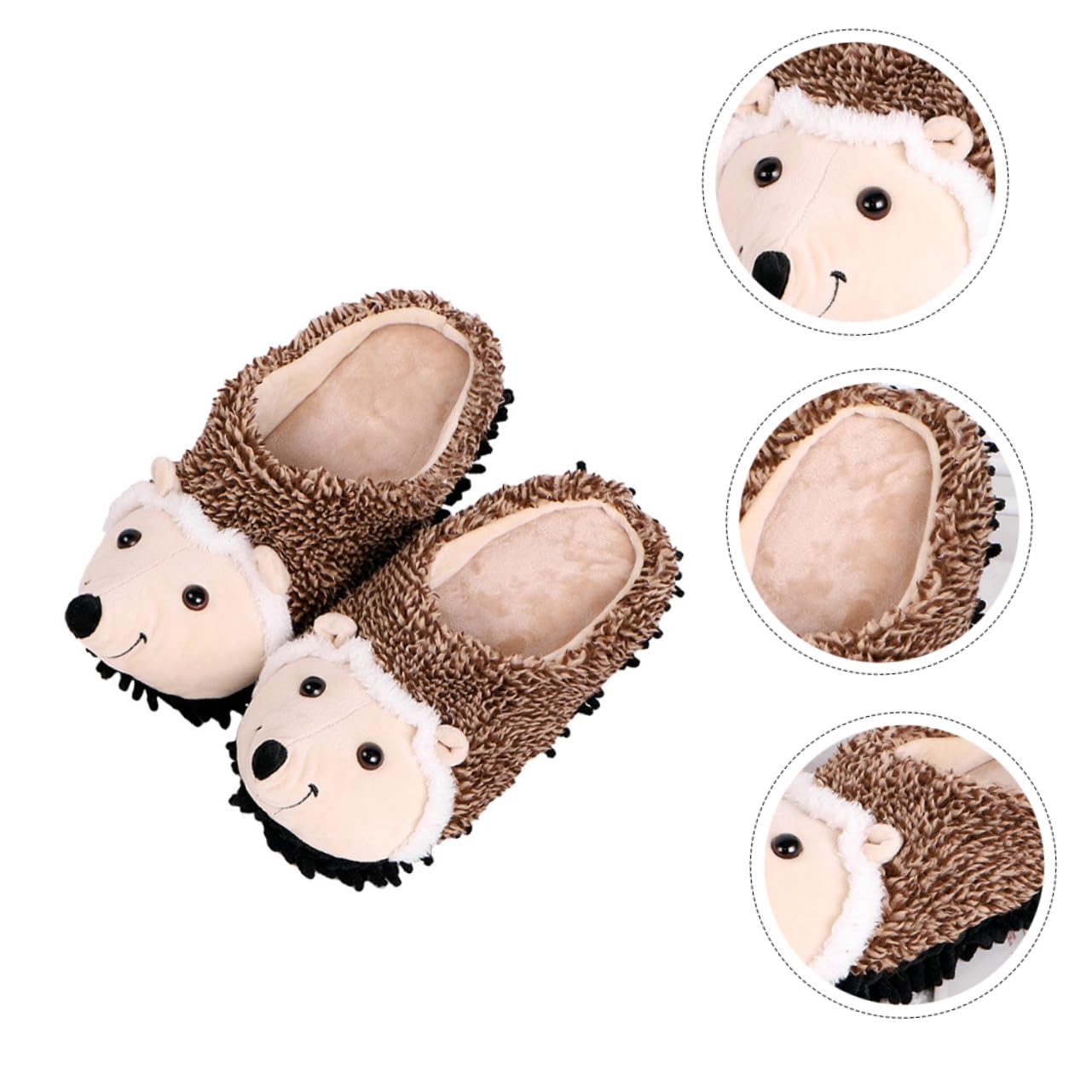 Beaupretty Pantuflas de Erizo de Dibujos Animados Talla 35-36 Felpa Algodón