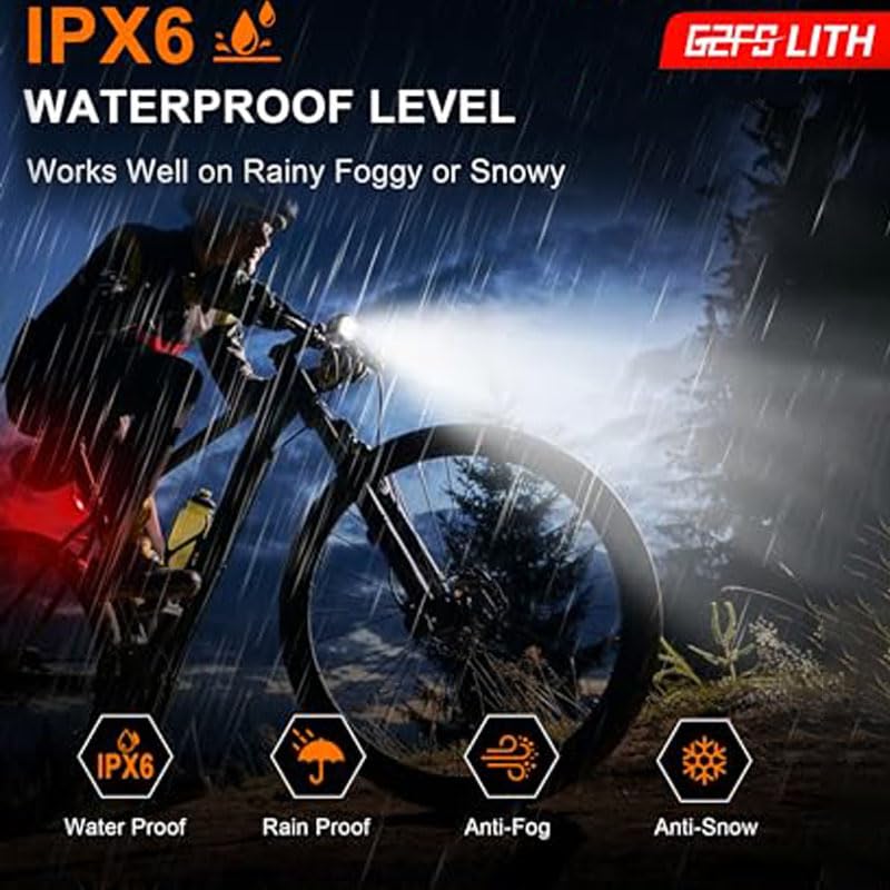Bicycle Front & Rear Lights, Type-C Rechargeable LED Bike