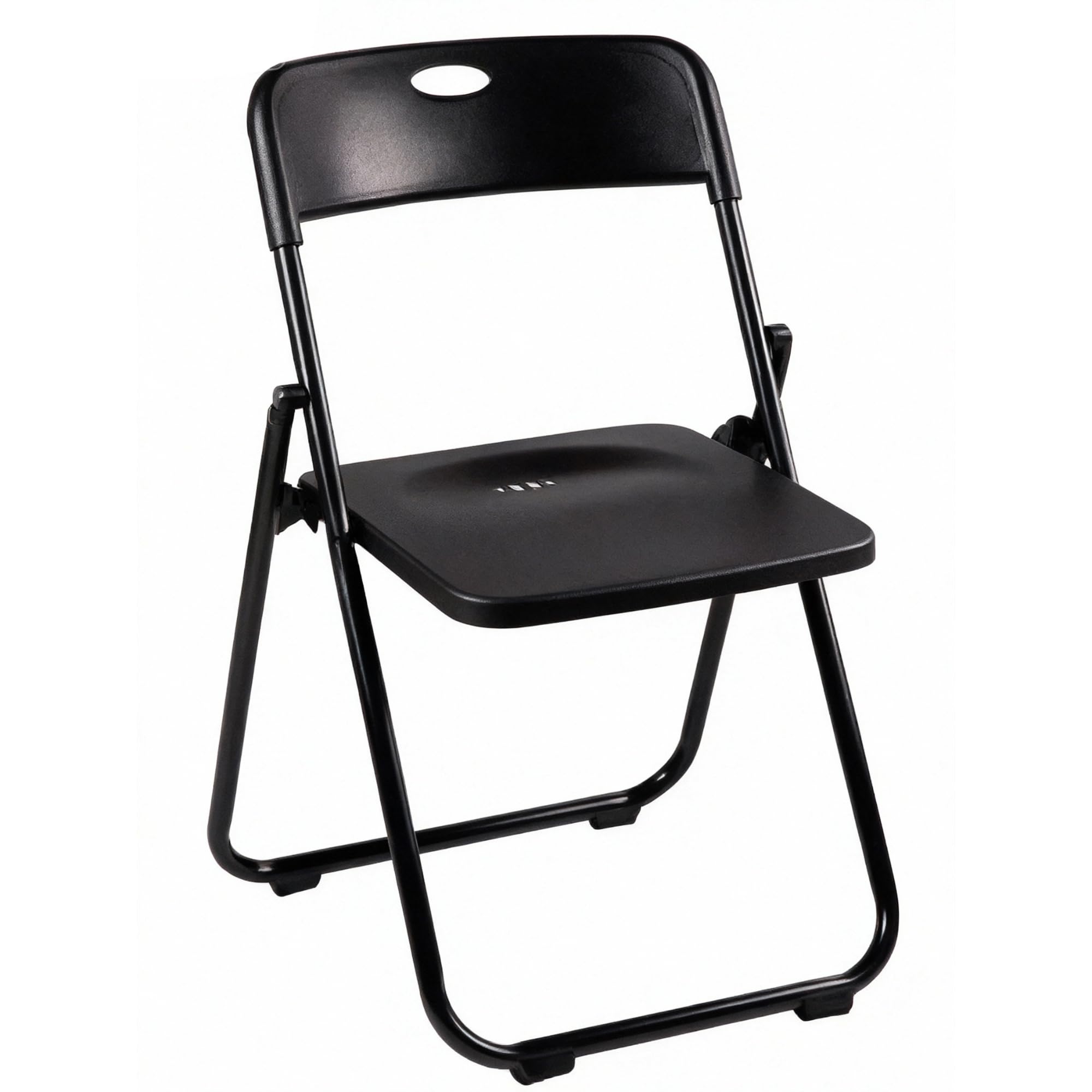 Pack Mesa Plegable 180 cm + 6 Sillas Negras Plegables - Conjunto Mobiliario Multiusos - Estructura Hierro Reforzado - Ideal Formación, Catering y Oficinas - Pack para Eventos Profesional