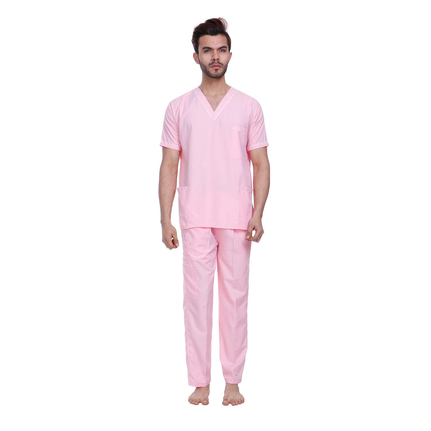 Scrub Suit set with piping For Male V-Neck 3 Pocket Top and Cargo Type Trouser-picture-14