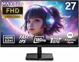 27インチ 180Hz WQHD モニター MAXZEN MGM27IC01 Amazon.co.jp: MAXZEN ゲーミングモニター モニター 27インチ