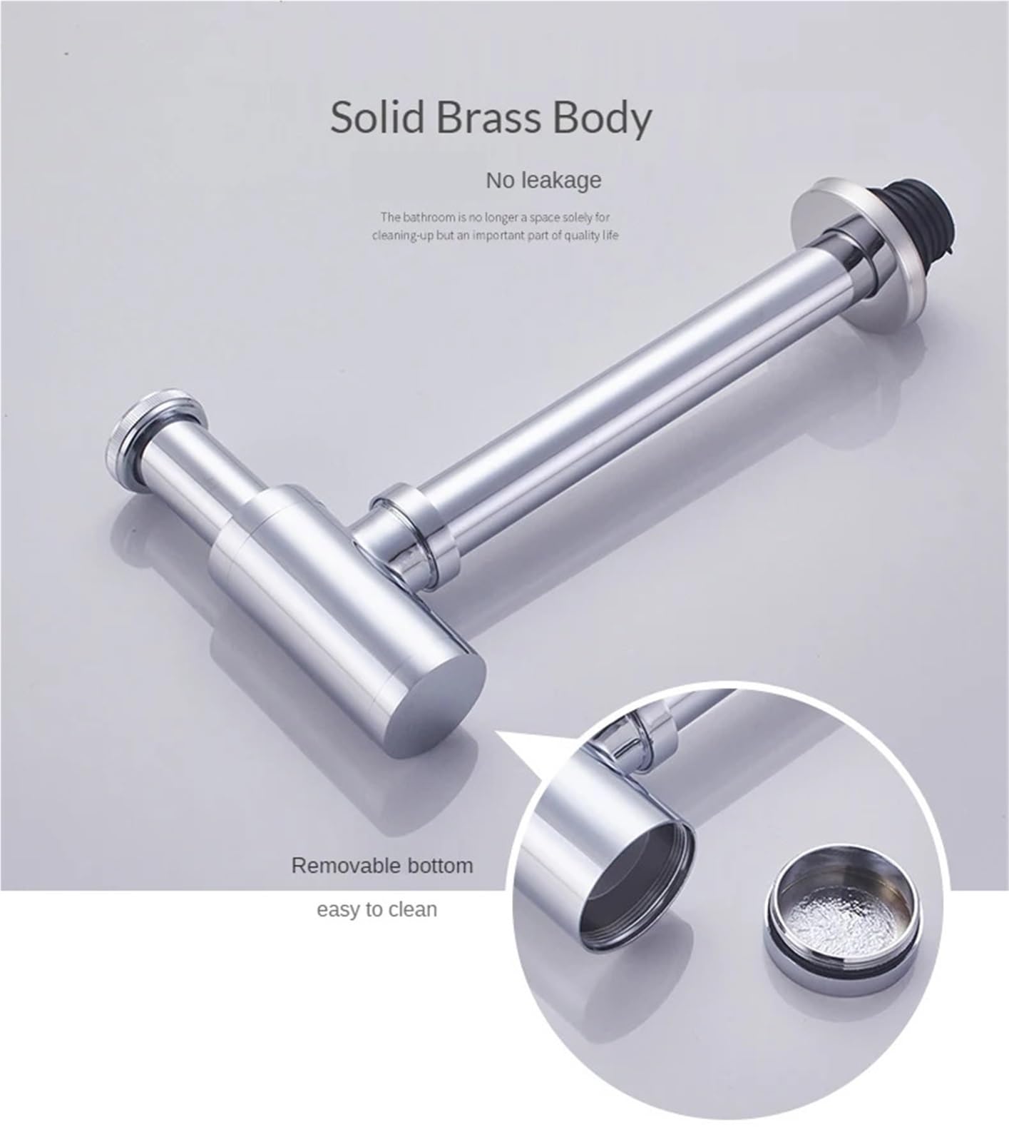 Kit de bonde lavabo en laiton avec siphon et tuyau d'évacuation pour Lavabo Evier(Golden)