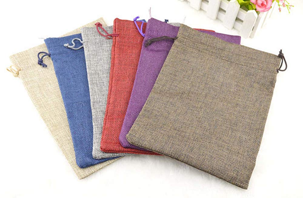 20 Stück Jutesäckchen Mit Kordelzug - Bunte Geschenksäckchen 10x14cm