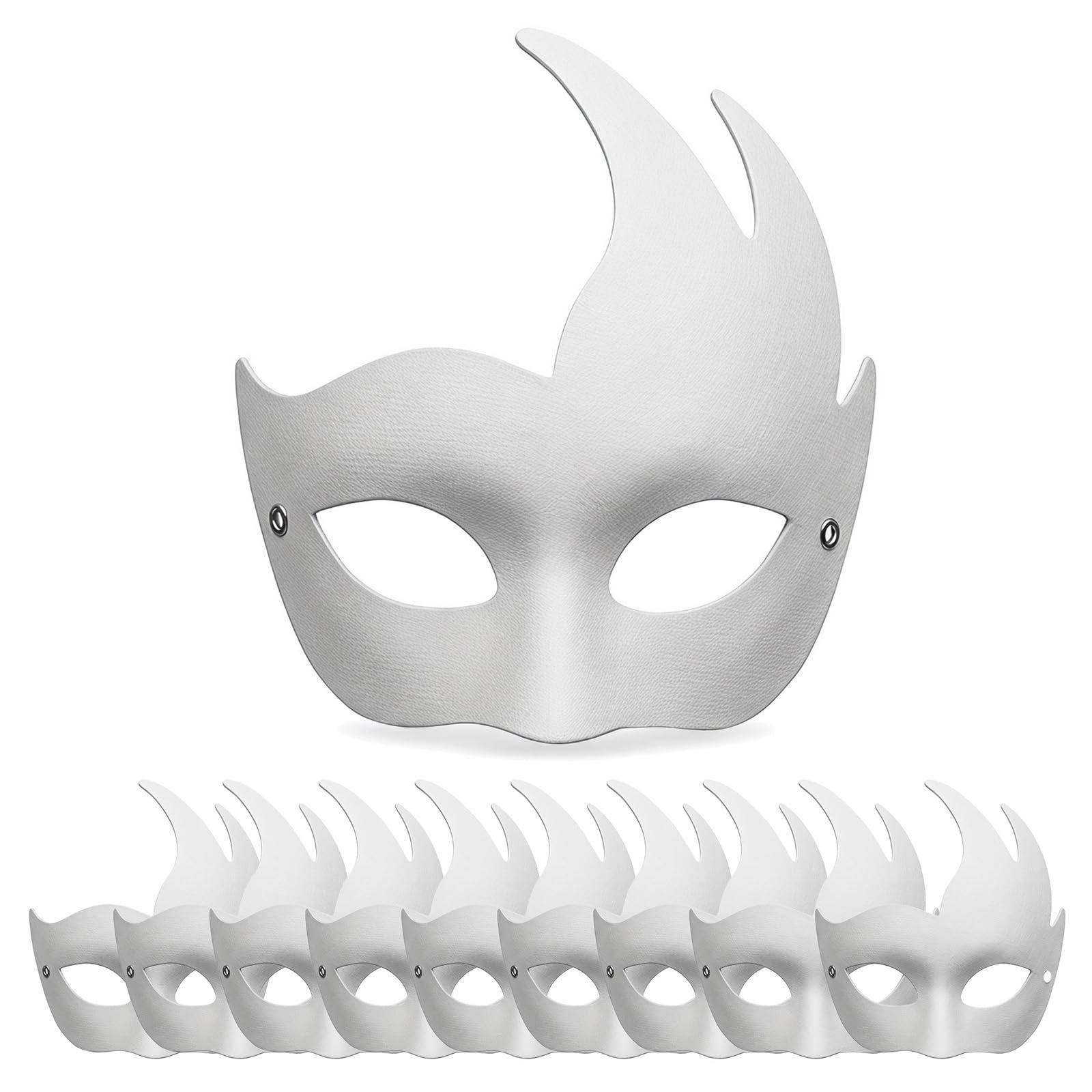 Feeziloe 10 Pcs DIY White Paper Masks Phantom Blank Mask, Hand Painted Mask for Personality Creative Design Dance Party, Masquerade, Cosplay Party