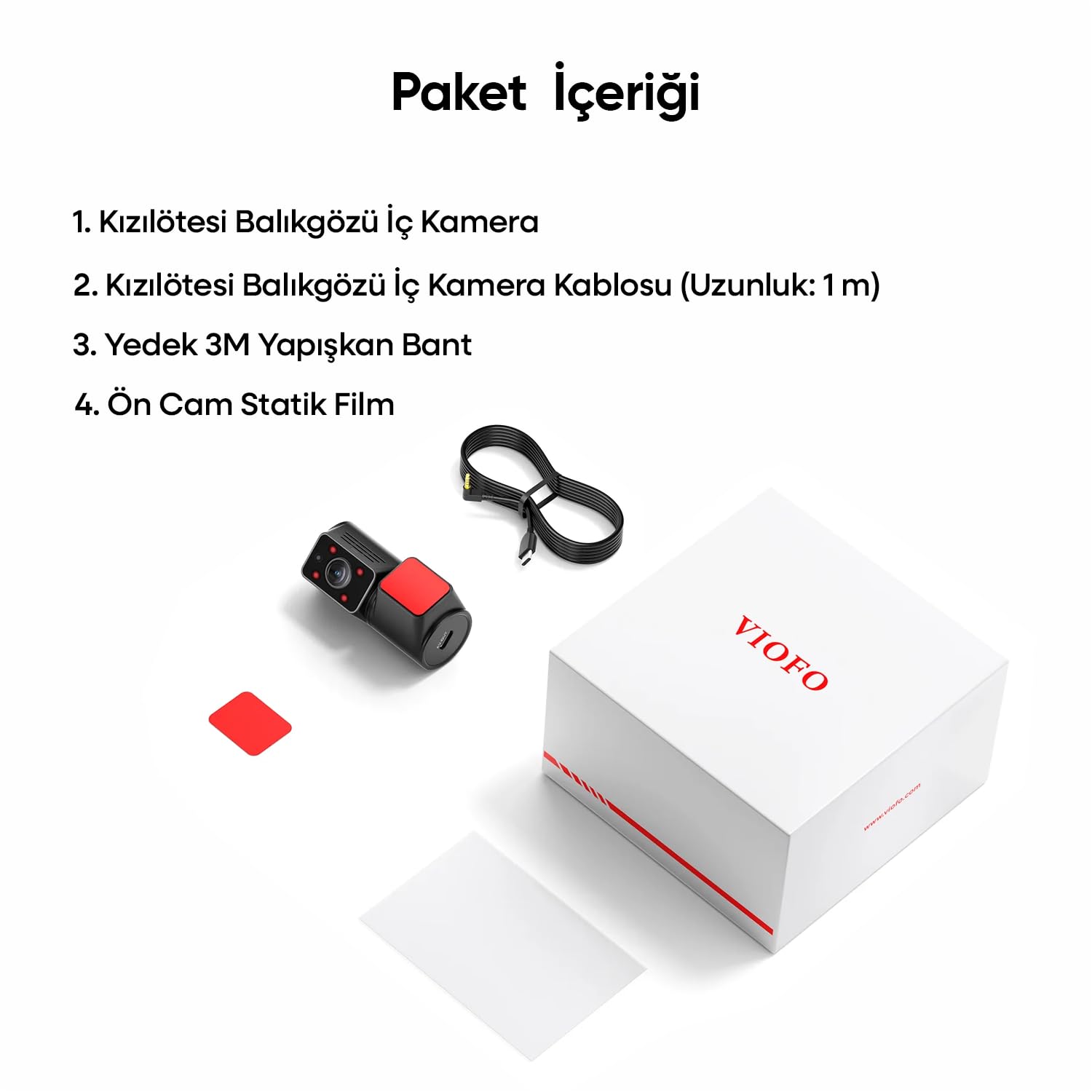 Viofo RNF210 A229 Pro/Plus/Ultra Uyumlu 1080P Kızılötesi Balıkgözü İç Kamera