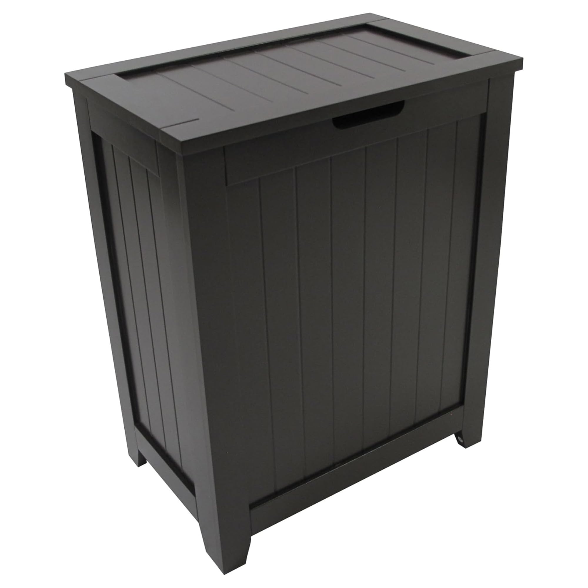 Redmon 18'' x 11.25'' x 23.25'' Contemporary Country Wainscot Style Wooden Clothes Hamper for Bedroom, Bathroom, and Laundry Room, Espresso