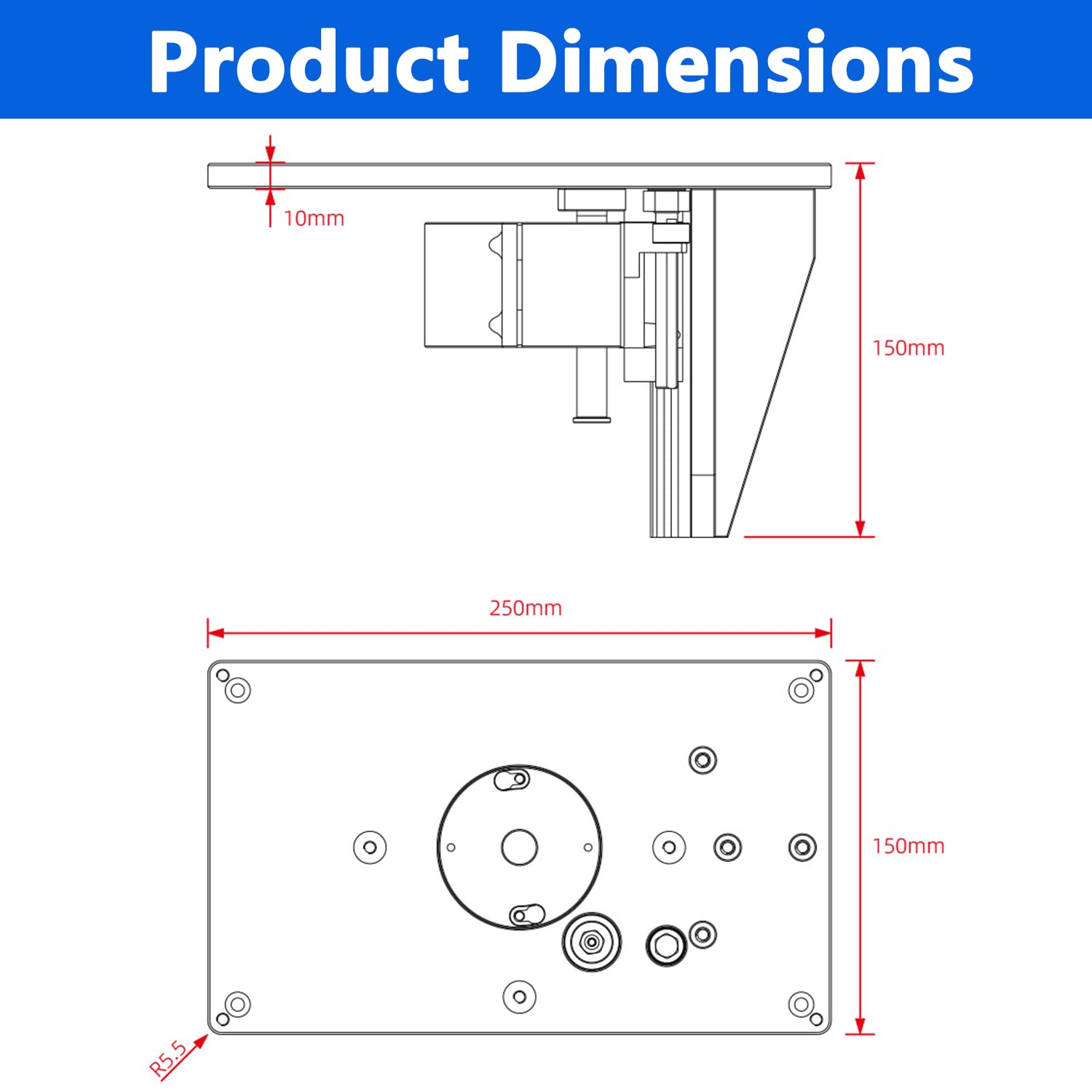 Invertierter Oberfräsentisch aus Aluminiumlegierung, Oberfräsenhebetisch Router Tisch Lift Kit, Trimmen Maschine Invertiert Hubtisch Frästisch für Holzbearbeitung, Kunststoffverarbeitung, Modellbau