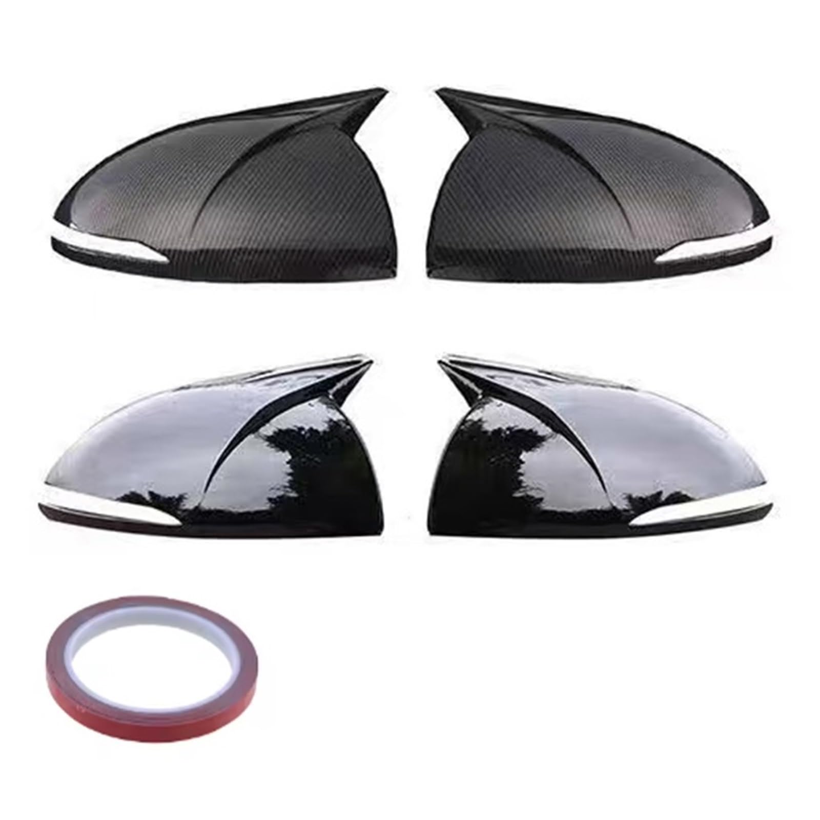 FVYRH Rearview Side Mirror Cover Compatible with Hyundai Sonata DN8 2020 2021 2022 Wing Cap Exterior Door Rear View Case Trim Carbon Fiber Look(Carbon)