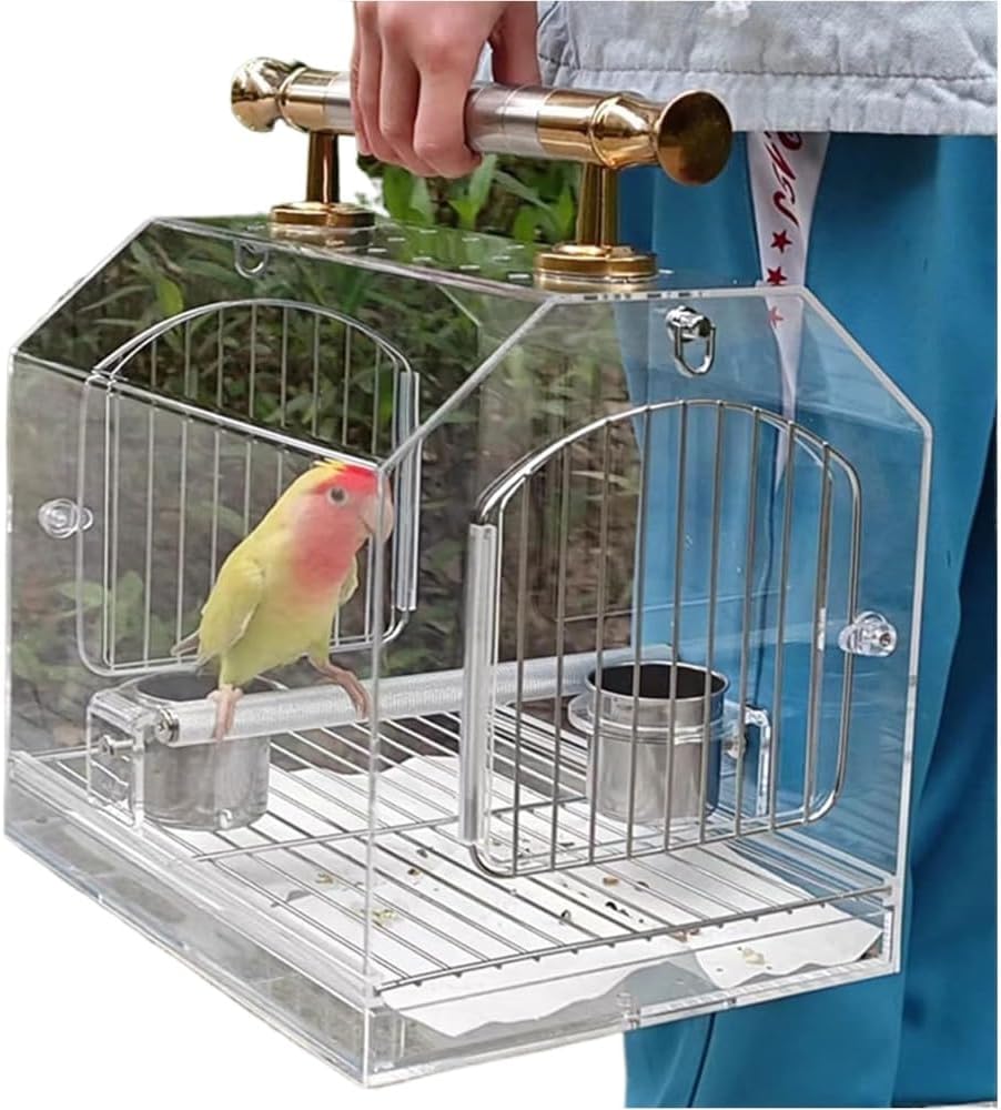 Ruexue 鳥かご 前後透明アクリルパネル 飛び散り防止 バードケージ