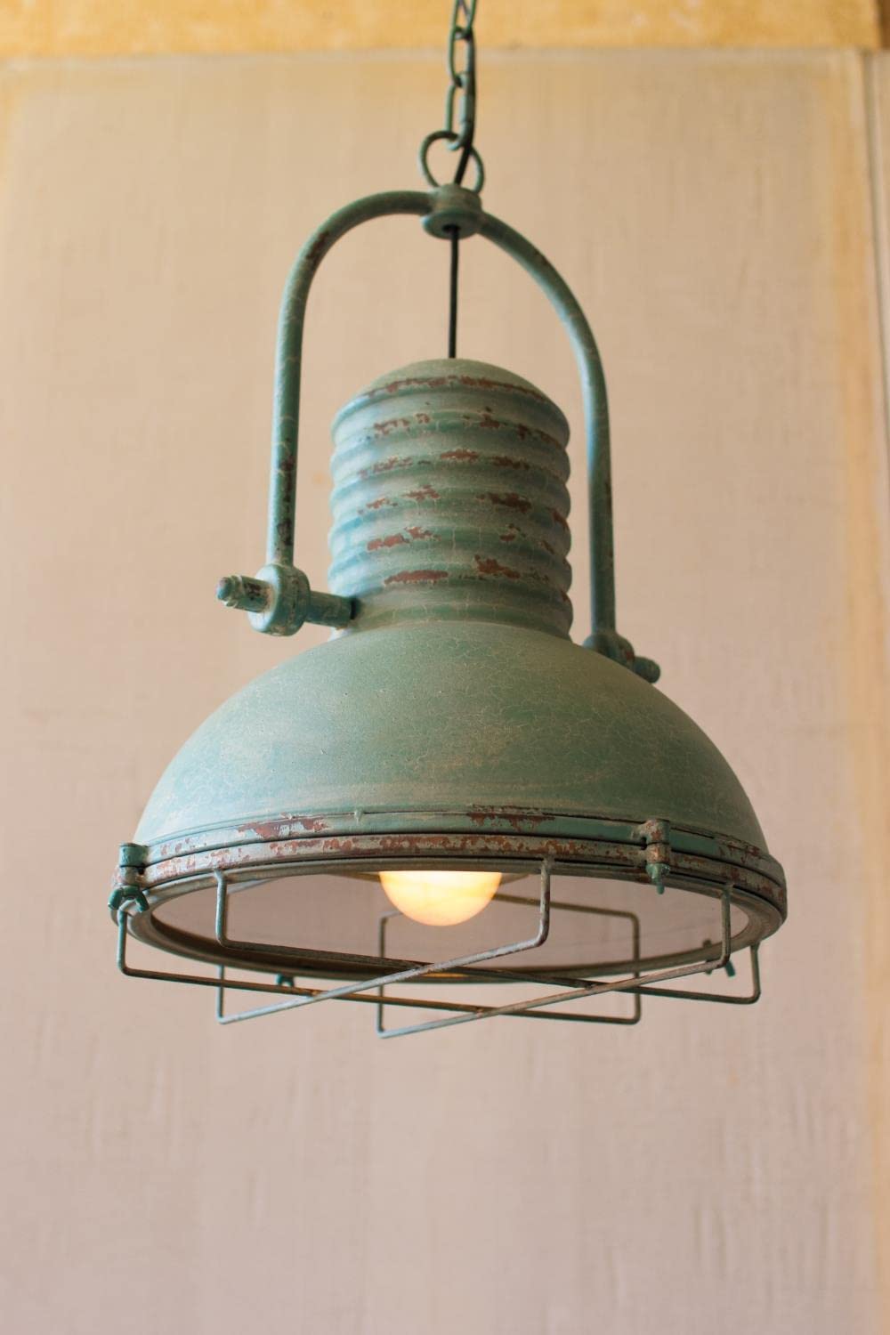 pendant light アンティーク レトロ Amazon.com: KALALOU CLA1098 Antique Turquoise Pendant Light, One