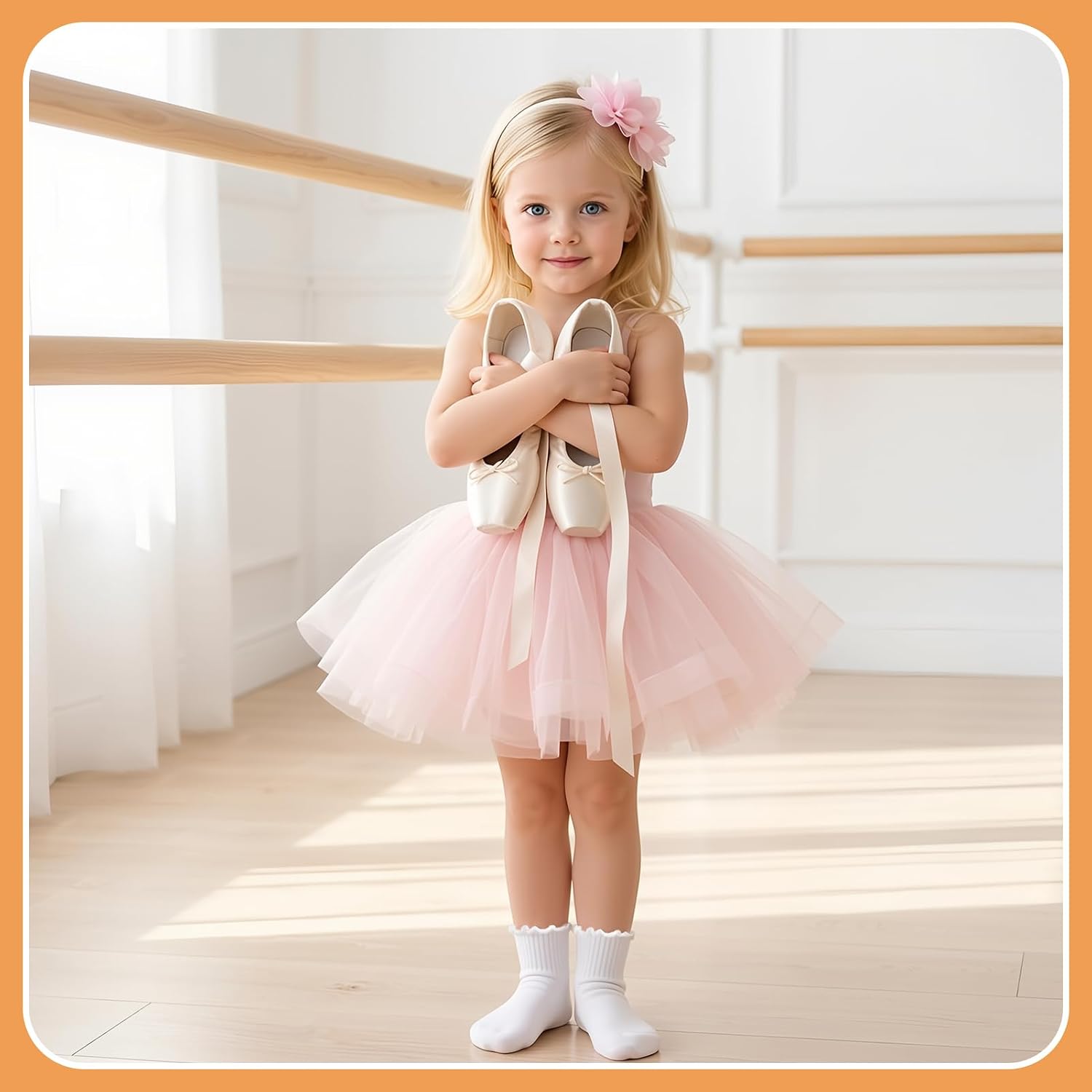 6/12 Pairs Non Slip Toddler Ruffle Socks for Girls Cotton Frilly Socks with Grips for 1-3 Years Girls