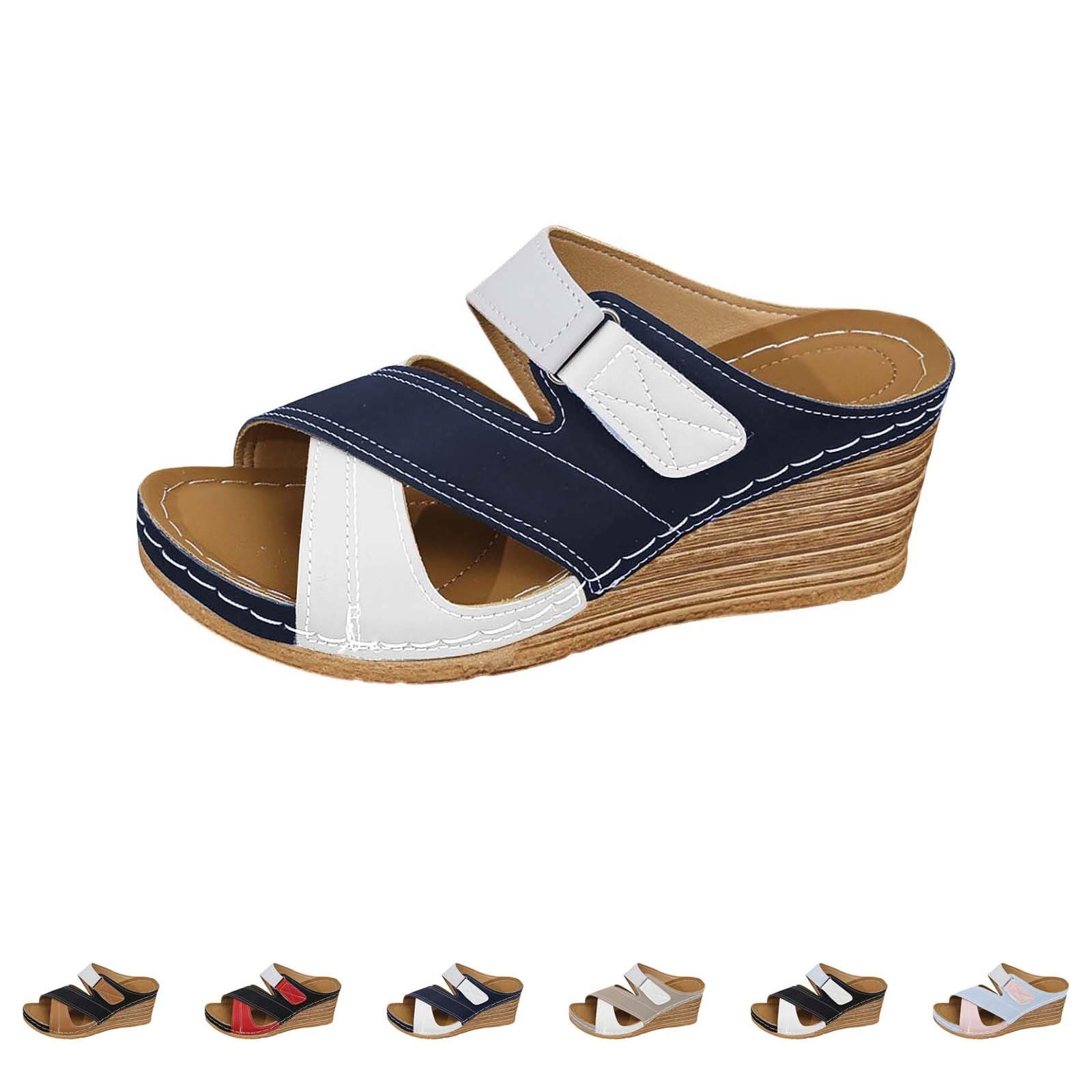 Sandali Donna Comodi Plateau Sandali Zeppa Estive Ciabatte da Spiaggia con Tacco a Spillo da Donna Pantofole Casual Scarpe con Fondo a Spillo Estivi Scarpe Aperte Estive