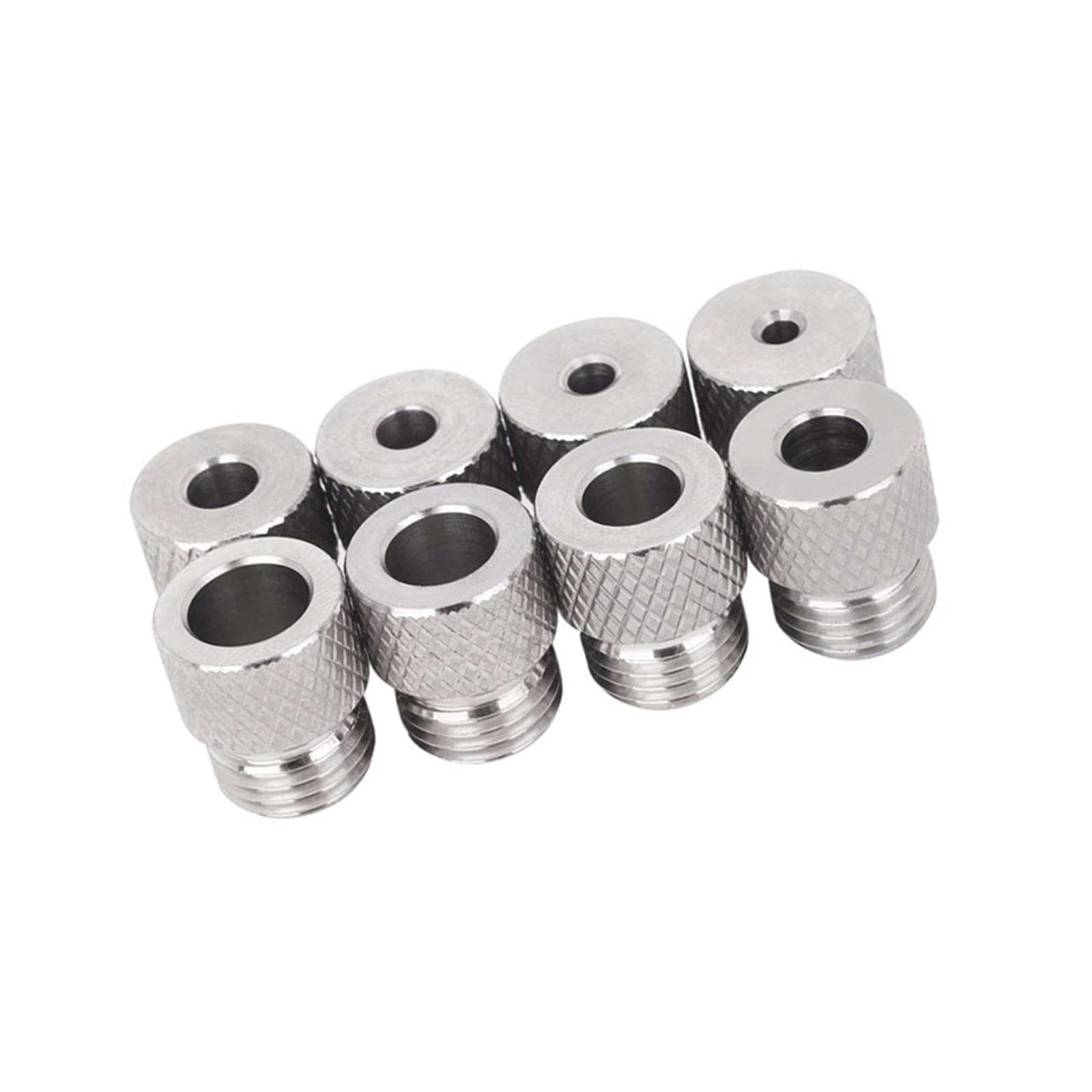 Apglsxy Industrial Stainless Steel Drill Bushings Set 8Pcs With Rolled Grip Surfaces 3-10Mm Inner Diameters For Secure Fastening Stainless Steel Drill Bushings Set