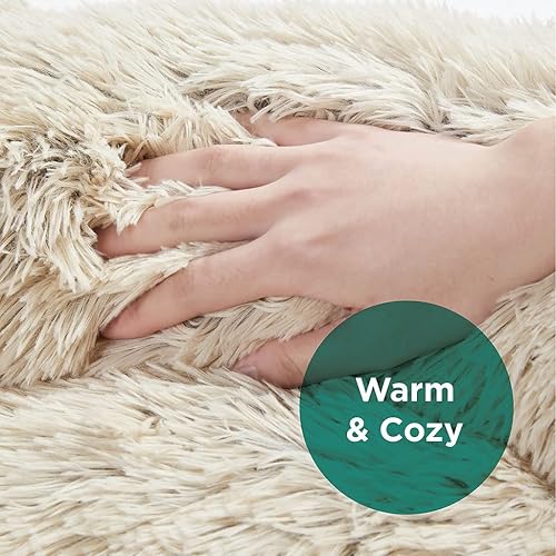 Miniatura 3 de Friends Forever Cama Calmante para Perros Medianos, Cama Donut Mediana para Mascotas, Cama Ortopédica para Perros de 30 Pulgadas con Espuma