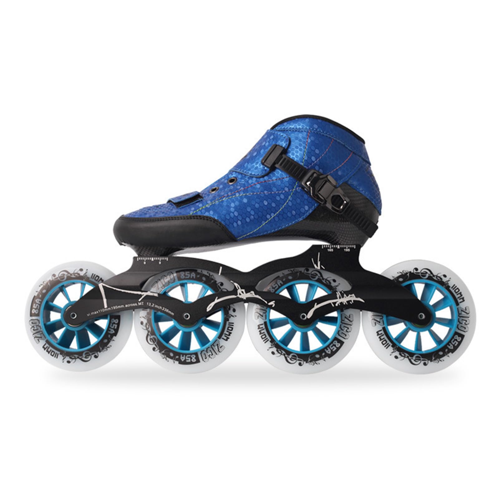 zenggp Speed Inline Skates, Professional Carbon Outdoor Roller Skates For Unisex, With 110mm Wheels, Rollerskates For Men Women Adult, For Park Road Street Slalom(42,4-Wheel Blue)
