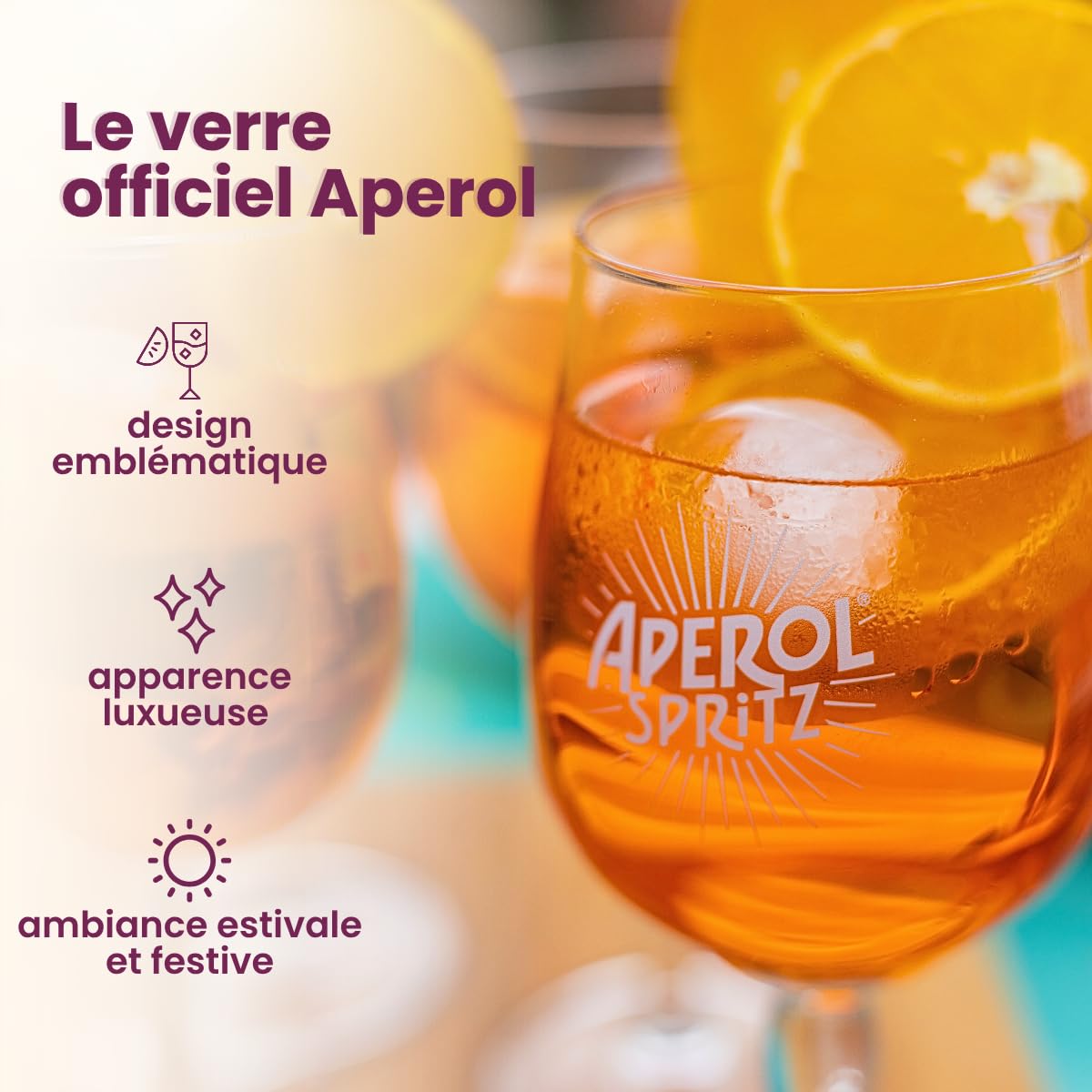 Aperol Lot de 6 verres à whisky 450 ml