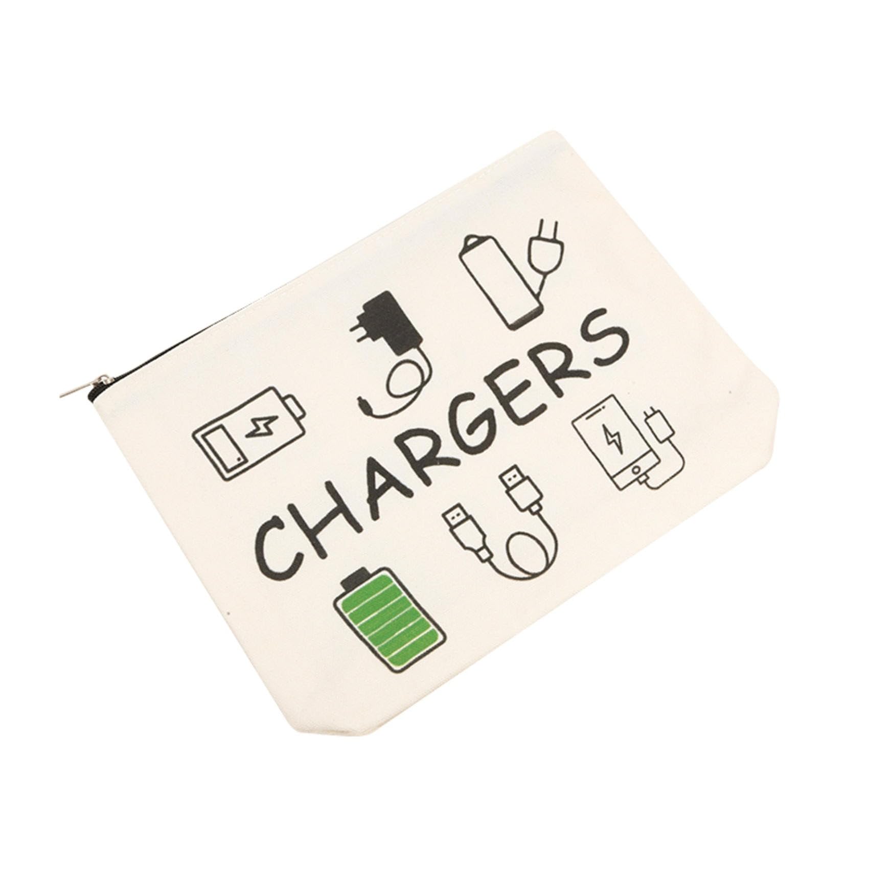 Canvas Travel Charger Storage Bag Organizer Soft Hypoallergenic Cable Pouch for Electronics Accessories Non-Waterproof Cord Organizer Box Portable
