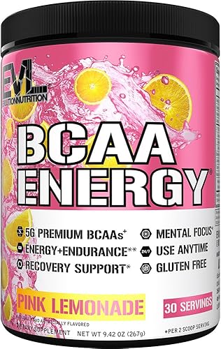 Miniatura 39 de Evlution Nutrition BCAA Energy - Suplemento de aminoácido energizante de alto rendimiento para el desarrollo muscular, recuperación, resistencia y