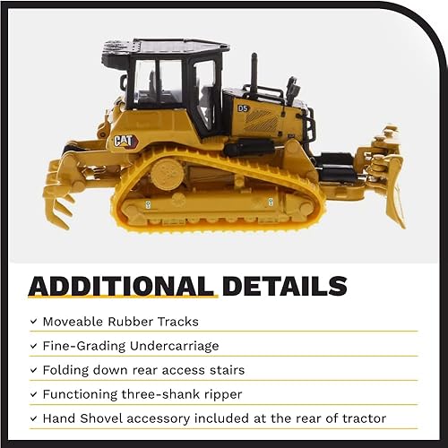 Miniatura 5 de Diecast Masters 1/87 CAT D5 Bulldozer w/tren de rodaje de grado fino y hoja plegable 85953