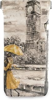 susiyo Oil Painting London Street Glasses Case Portable Microfiber PU Leather Soft Sunglasses Bag Eyeglasses Pouch Holder Squeeze Top for Women Men