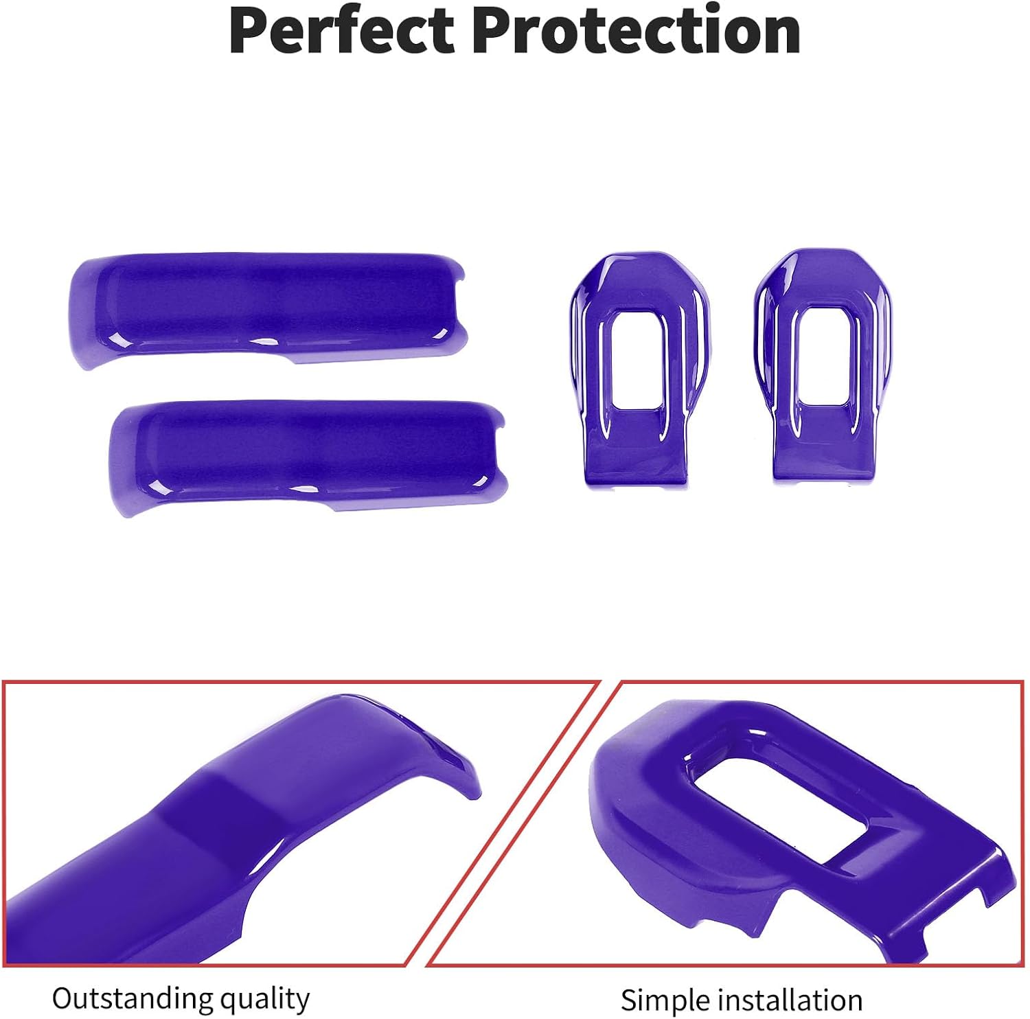 JWWY Hood Latches Decor Hood Hinge Cover Trim Fit for 2018-2026+ Jeep Wrangler JL JLU Sports Sahara Freedom Rubicon Unlimited Gladiator JT Exterior Accessories 4pcs Purple