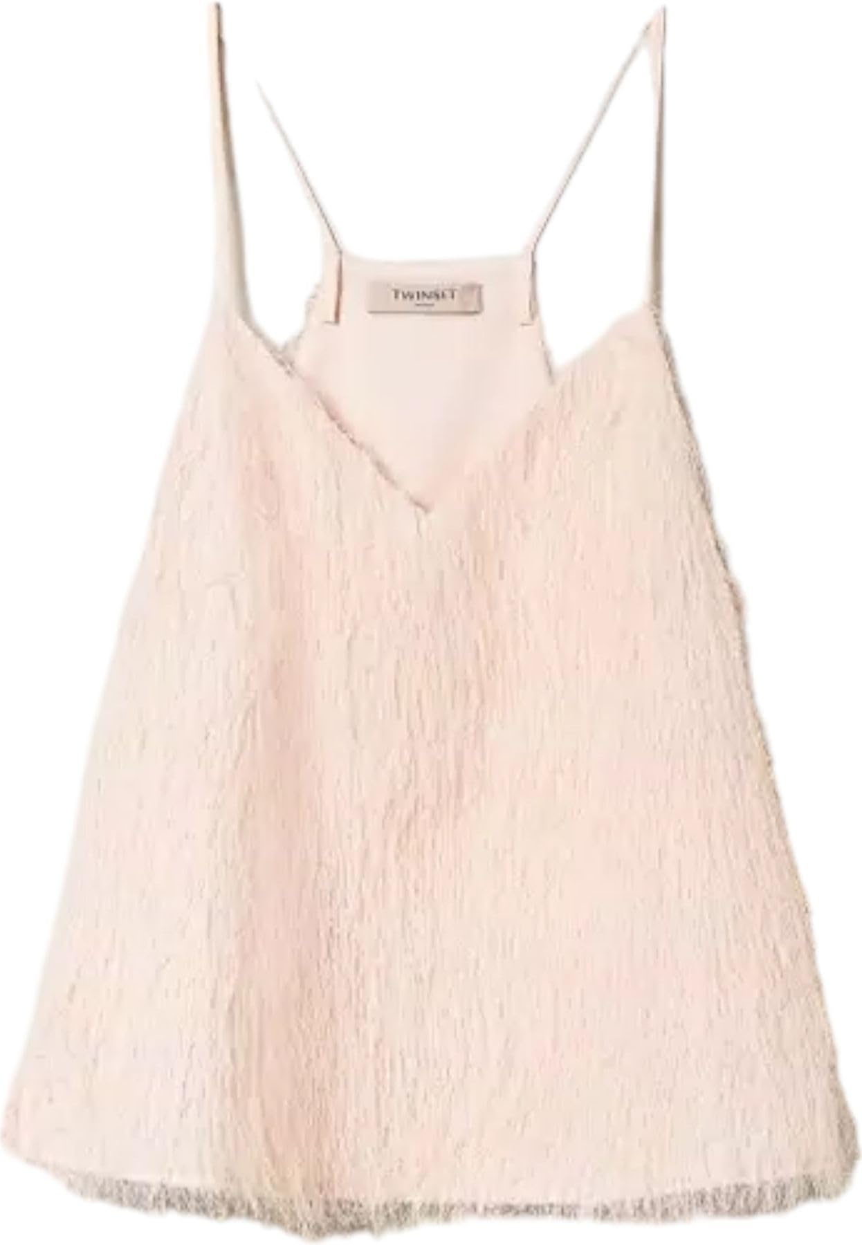 TWINSET Top con Fili Effetto Piume da Donna Cupcake Pink - 40