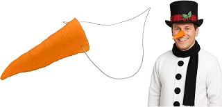 Adult Snowman Orange Carrot Nose 4.25″ Latex Costume F/X Appliance Prop with Breathable Holes Elastic Strap Winter Holiday Cosplay Accessory