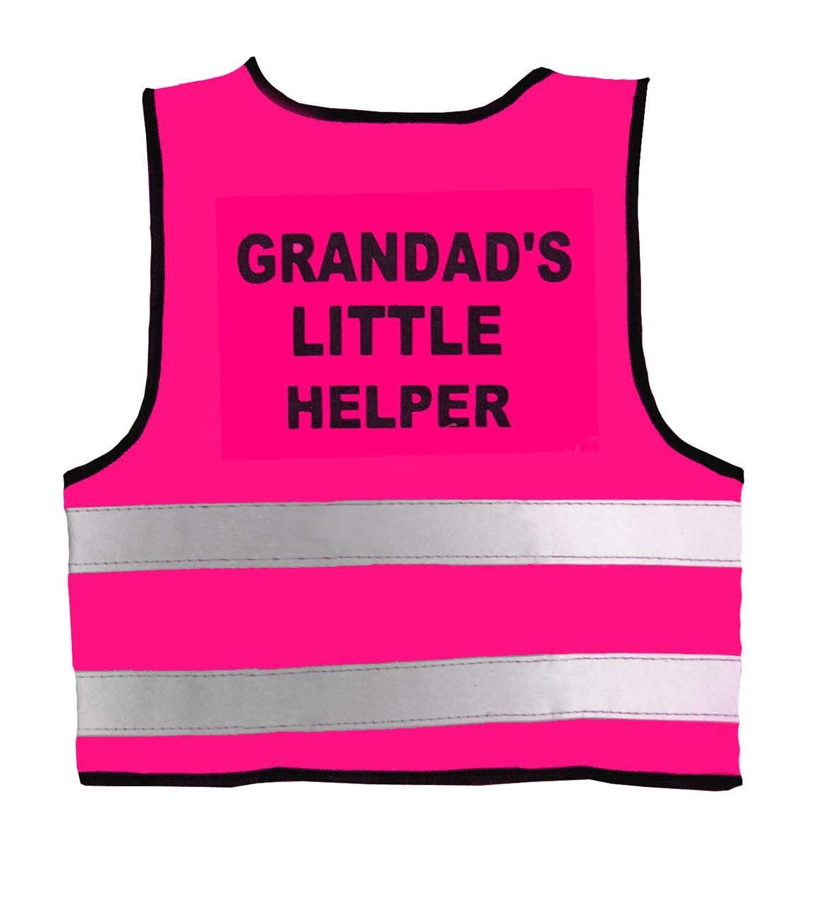 Kids Hi Vis High Visibility Safety Vest Waistcoat Children's Grandad's Little Helper L Large Pink Girls