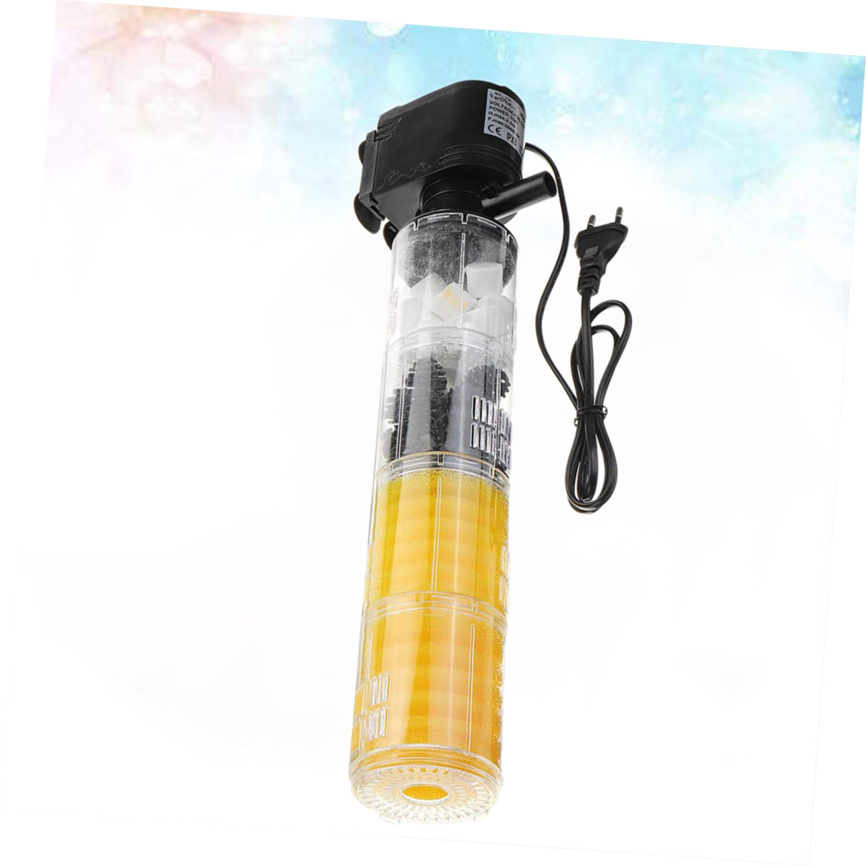in 1 Aquarienfilter Eckfilter aus Kunststoff mit 4 Filterschichten Einfache Reinigung und Wasseroxygenation für Aquarium und Fischbecken Modell 1480f