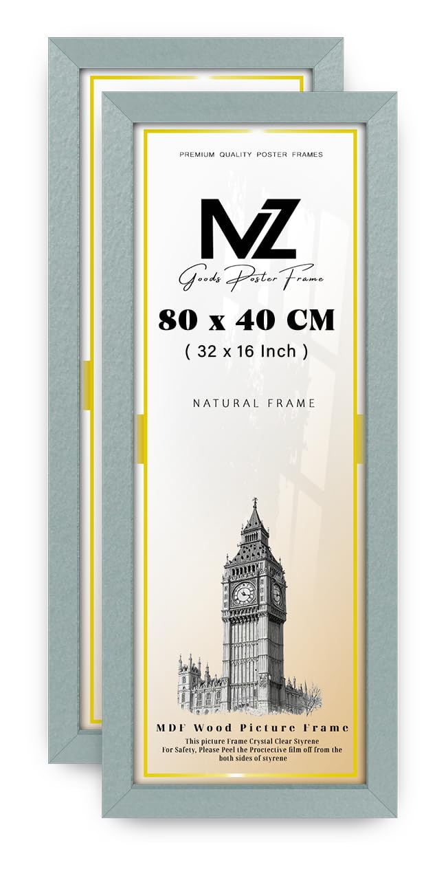 Mz Goods Silver Pack Of 2 Eton Wood 800 X 400 Mm Frames - Large 32" X 16" Perfect For Home, Office, (80 X 40 Cm) [ ]
