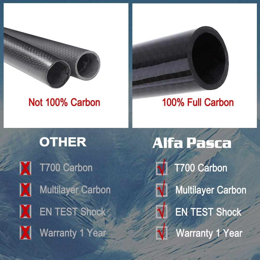 Alfa Pasca Guidon plat en fibre de carbone pour VTT 680/700/720/740/760 mm, Black with Color Logo-3K Glossy, Riser 760mm