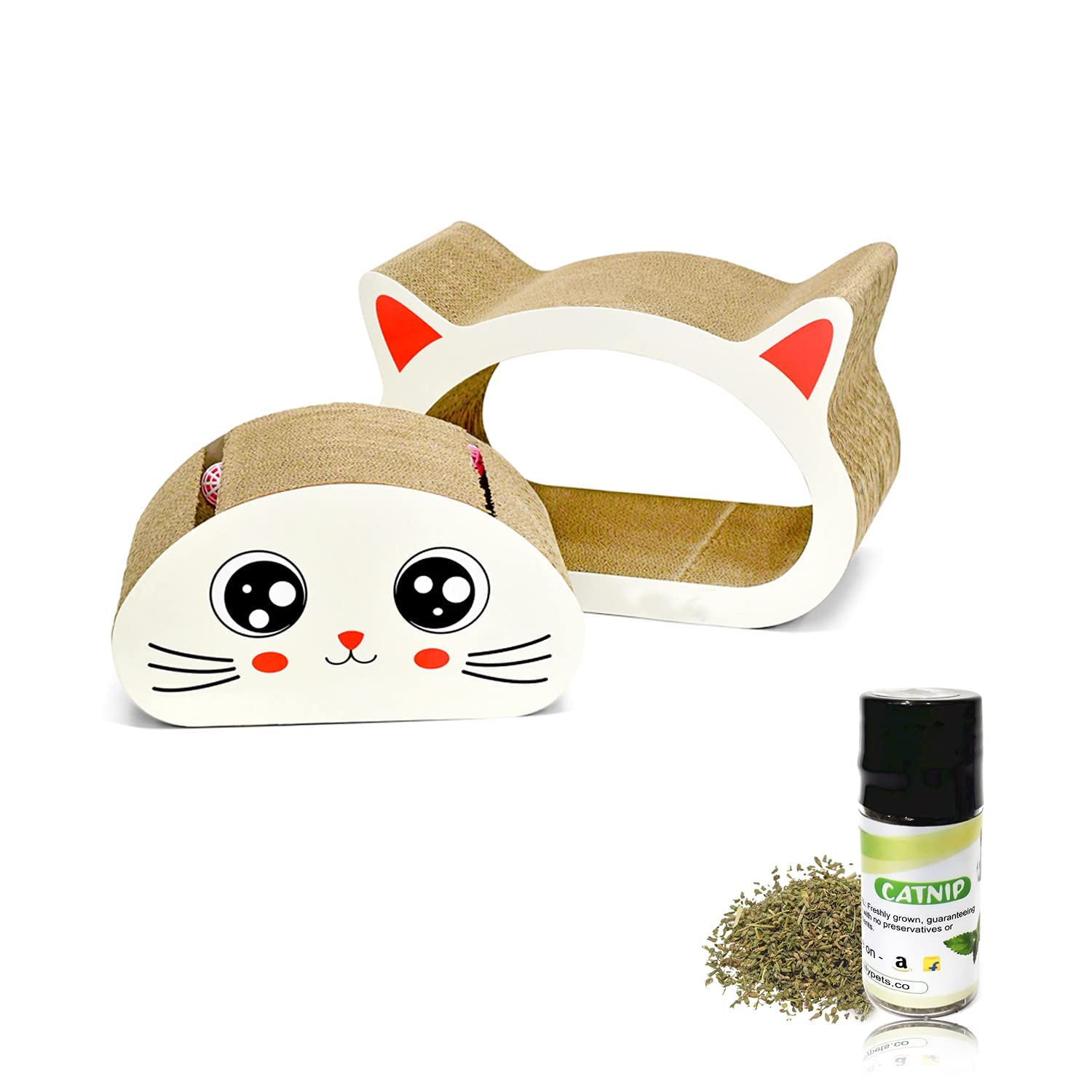 Emily Pets Cat 2 in 1 Reversible Scratching Pad with Cat-Head Shape Cat Scratch Lounge for Cats & Kittens (Multicolor) (B09K5CD5GP) Amazon Price History, Amazon Price Tracker