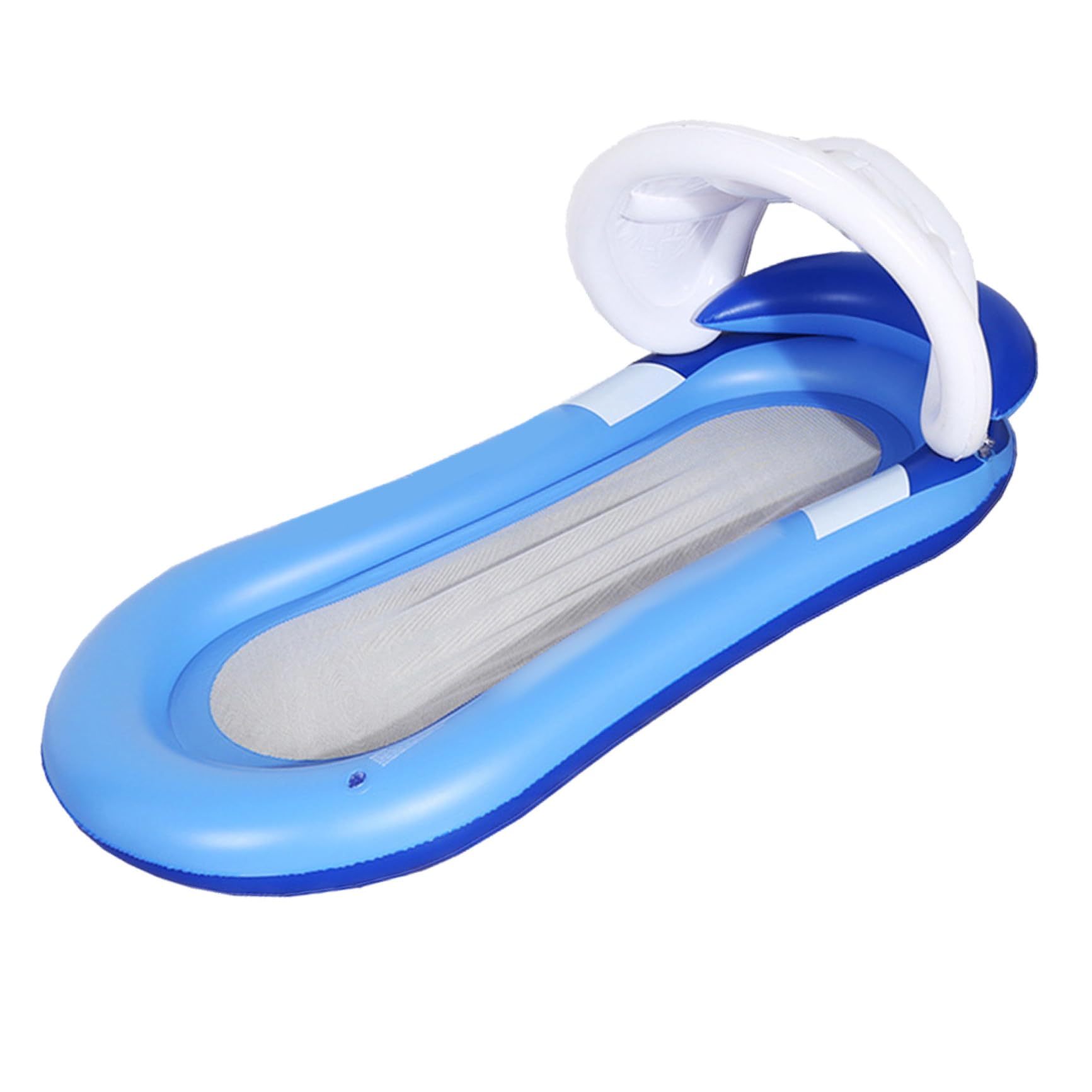Hamaca de Agua Inflable con Toldo Desmontable de PVC Azul