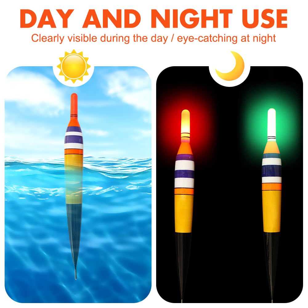 9 Pièces Flotteur Peche Au Coup Bouchon Peche Lumineux Flotteur Truite