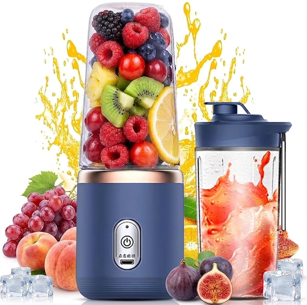 Generic Portable Electric Juicer Cup, USB Rechargeable, 400ml, 6 Blades, 1500mAh Battery, Personal Smoothie Blender-image-47