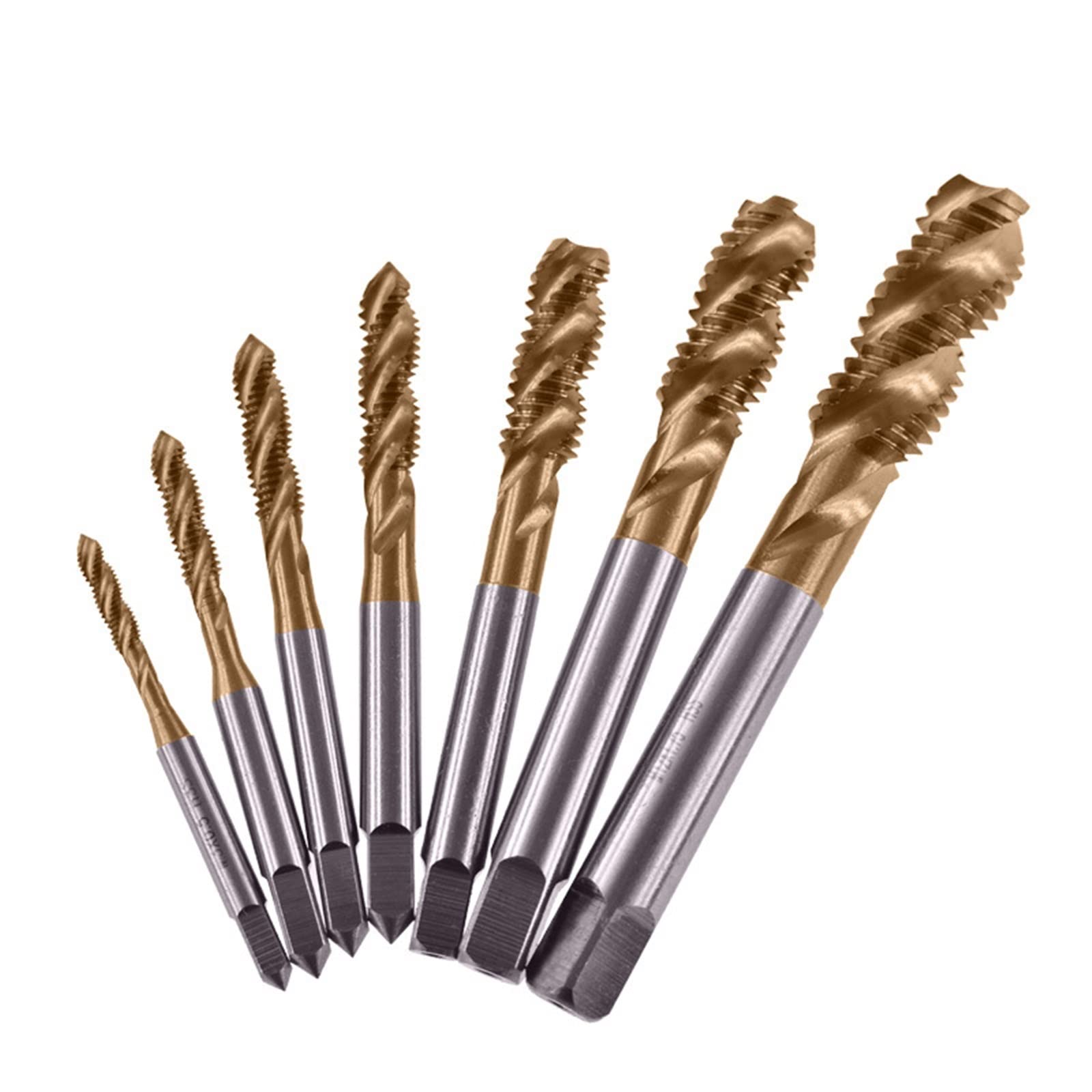 Juego de brocas para macho de roscar de acero de titanio HSS con revestimiento métrico, rosca espiral, compuesto para máquina de tornillos M3-M12, herramientas manuales MINGPING (color: M10 x 1,5)