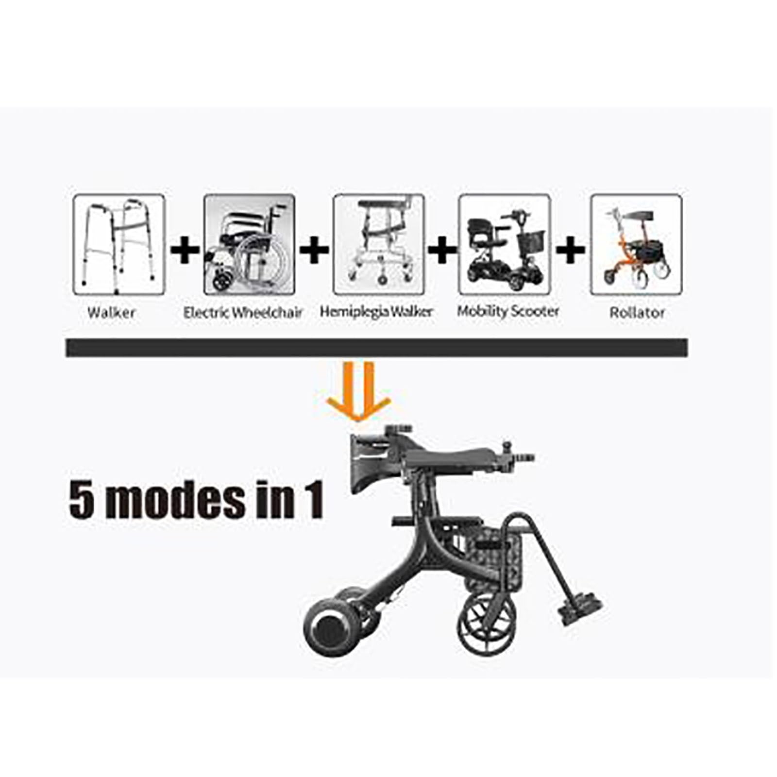 Rollator elettrico di azionamento del deambulatore di potere, carrello elettrico pieghevole della sedia a rotelle anziana della sedia a rotelle leggera della batteria del litio per l'anziano