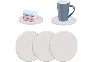 3 Pack Water Absorbing Stone Tray, Diatomite Cup Coaster, Fast Drying Stone Soap Dish