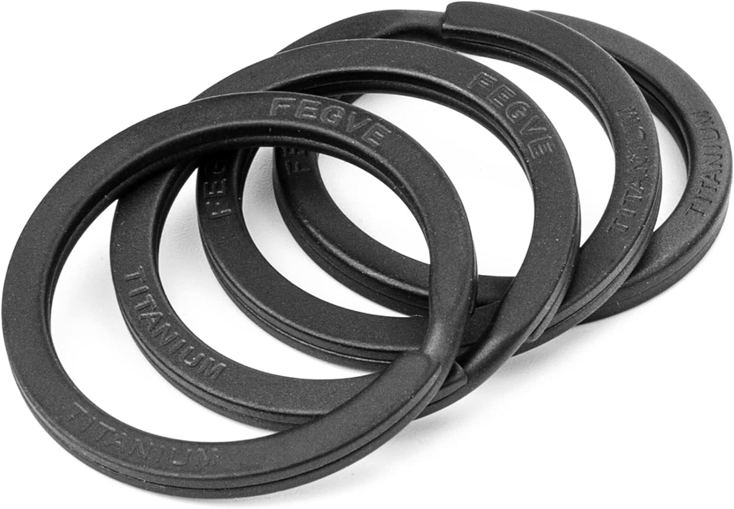 [TIMULTI] チタン キーリング ブラック キー ホルダー 黒 二重リング 軽量 自転車 鍵 カラビナ リング 外徑20mm/25mm/32mm 4個入り (32mm/4個入り)