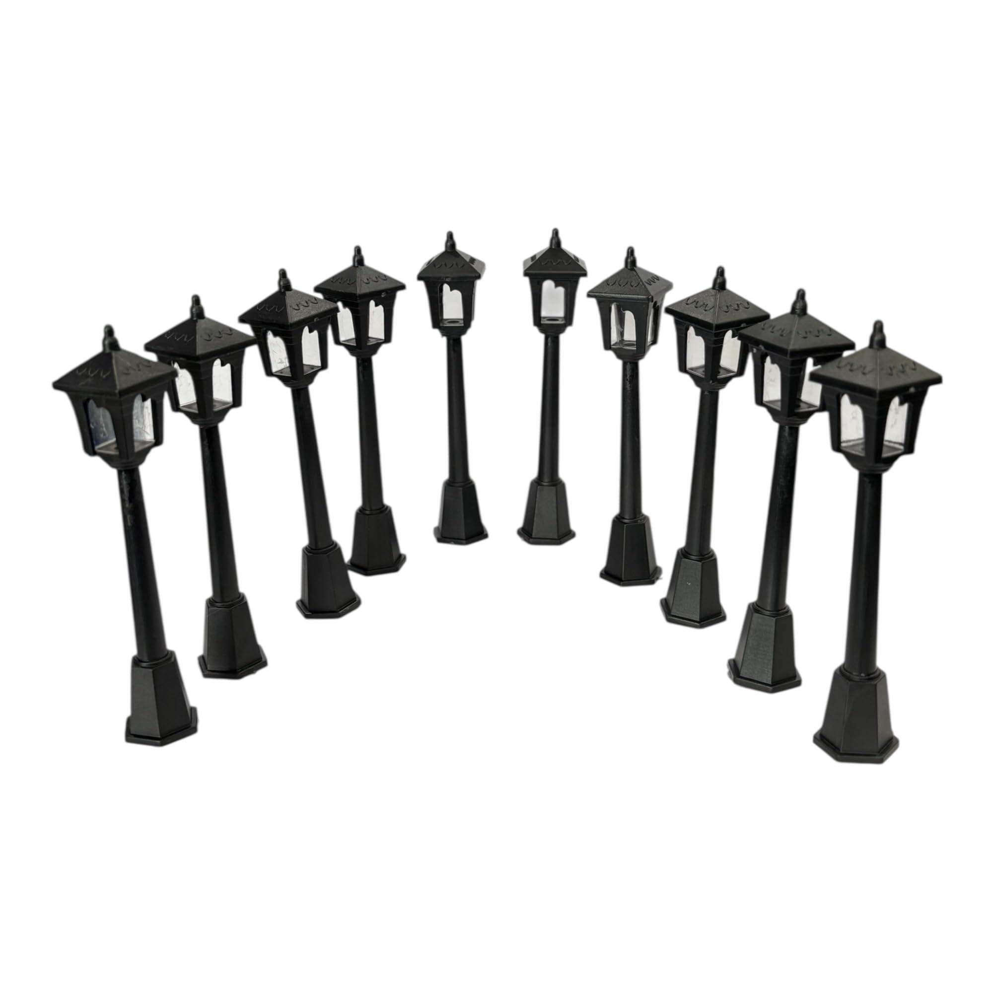 Miniature Lamp Posts - 10 Pack for Dioramas & Fairy Gardens -1