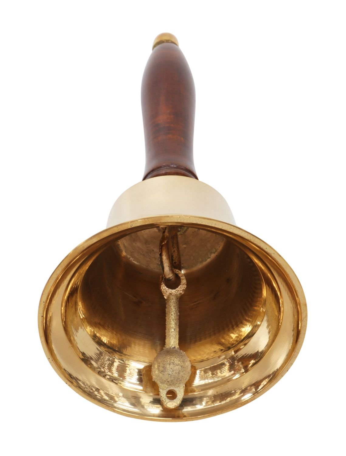 aubaho Campana de Tabla 22cm latón Madera Estilo Antiguo (d)