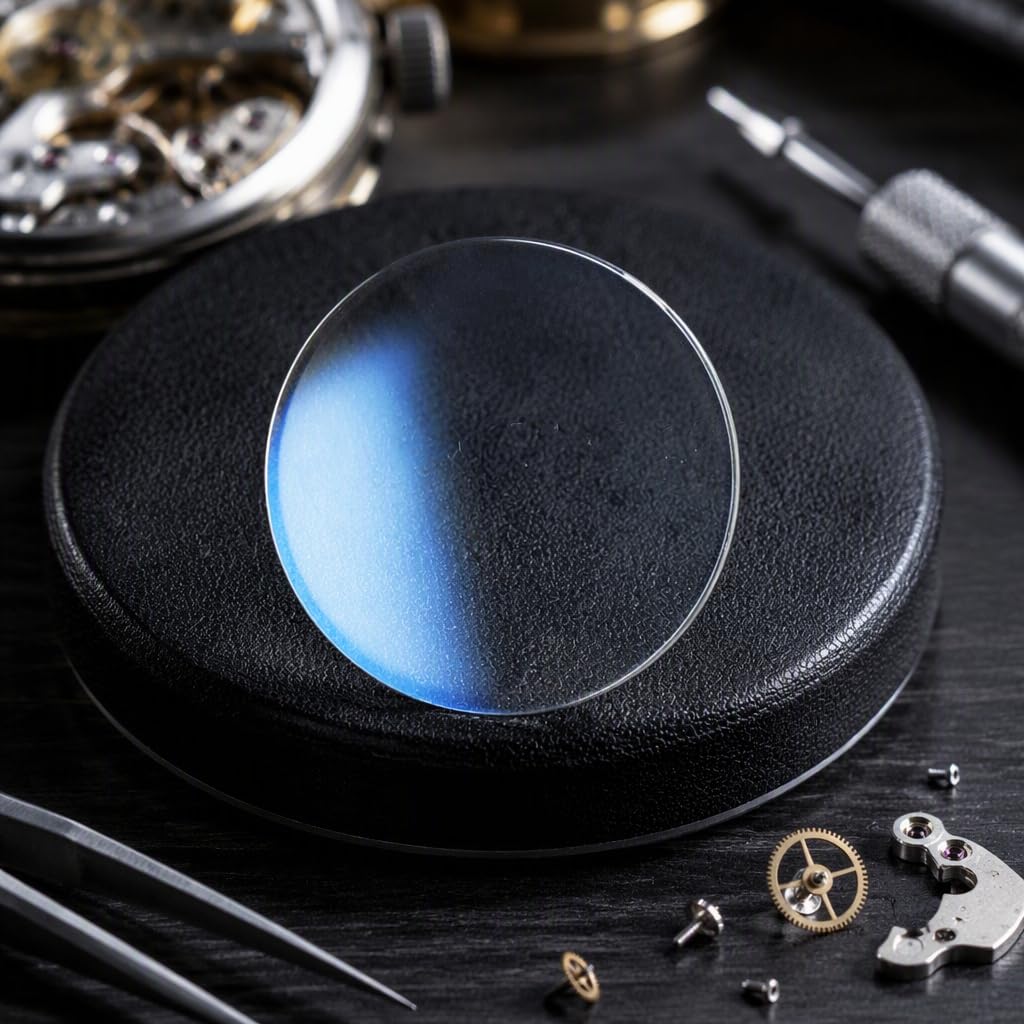 mm Flaches Saphir-Uhrenglas, einseitig blau entspiegelt, 26-40 mm (36.5mm)