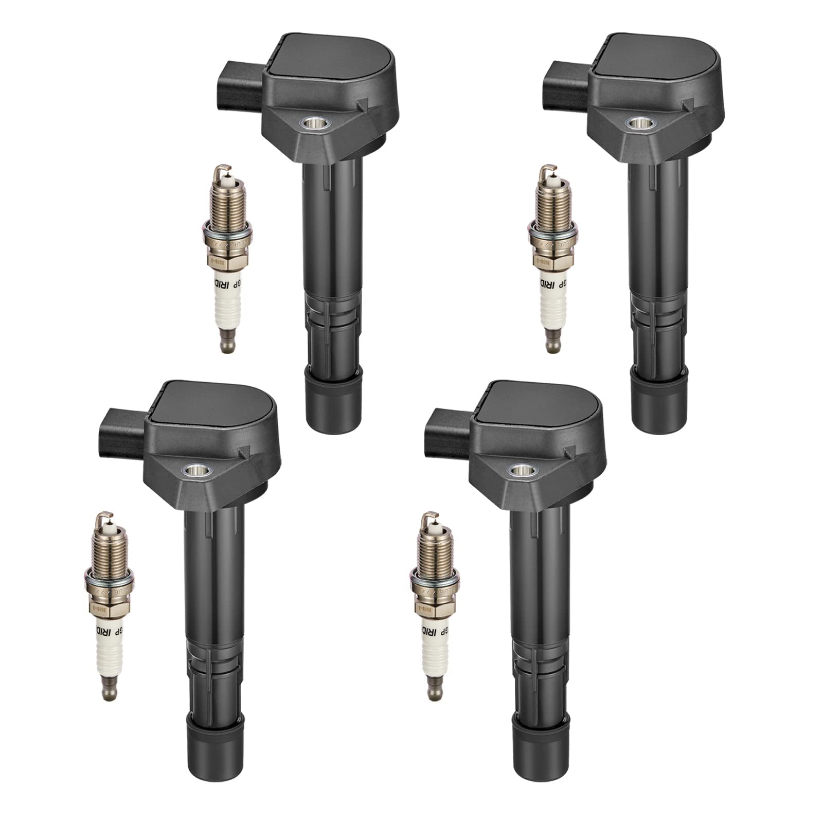 BDFHYK Ignition Coil Pack UF400 and Iridium Spark Plug ZFR6FGP Compatible with Honda Civic 2001-2005 Acura EL 2002 2003 2004 Honda Coil Pack 1.8L Set of 4