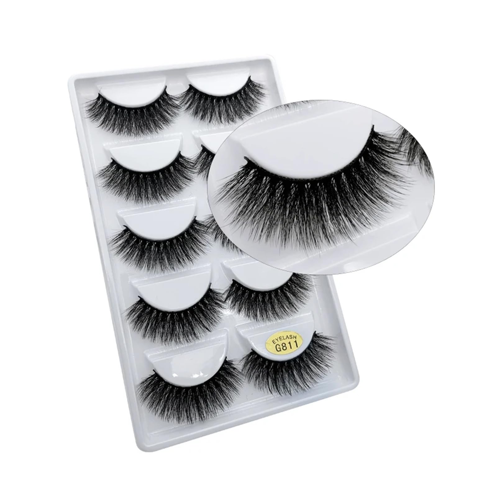 UAMOU Rzęsy 10/20/50/100 pudełek naturalne rzęsy z norek 3D Faux Cils Cilios puszyste sztuczne rzęsy delikatne grube rzęsy Cheerfully (Color : G807, Size : 50 boxes)