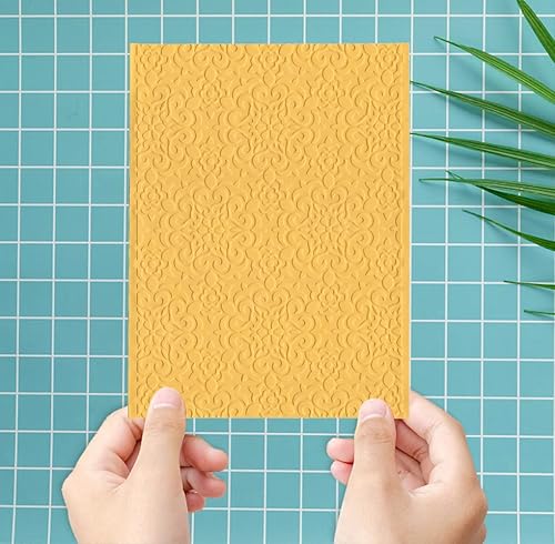 Miniatura 3 de ALIBBON Carpetas de plástico con fondo de flores para hacer tarjetas, carpetas de estampado con marco de flores para álbumes de recortes, carpetas