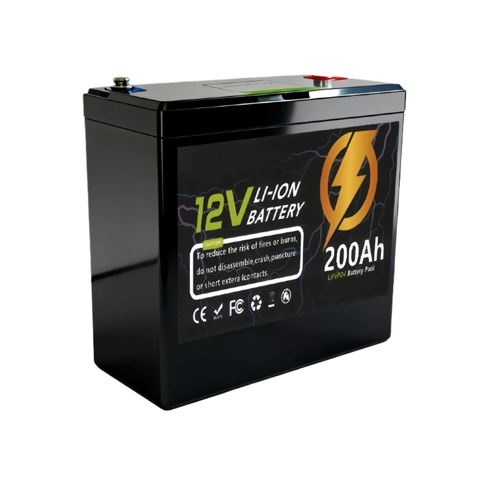 Batteria LiFePO4 12V 200Ah 3600Wh 200A Celle BMS A+ Integrate