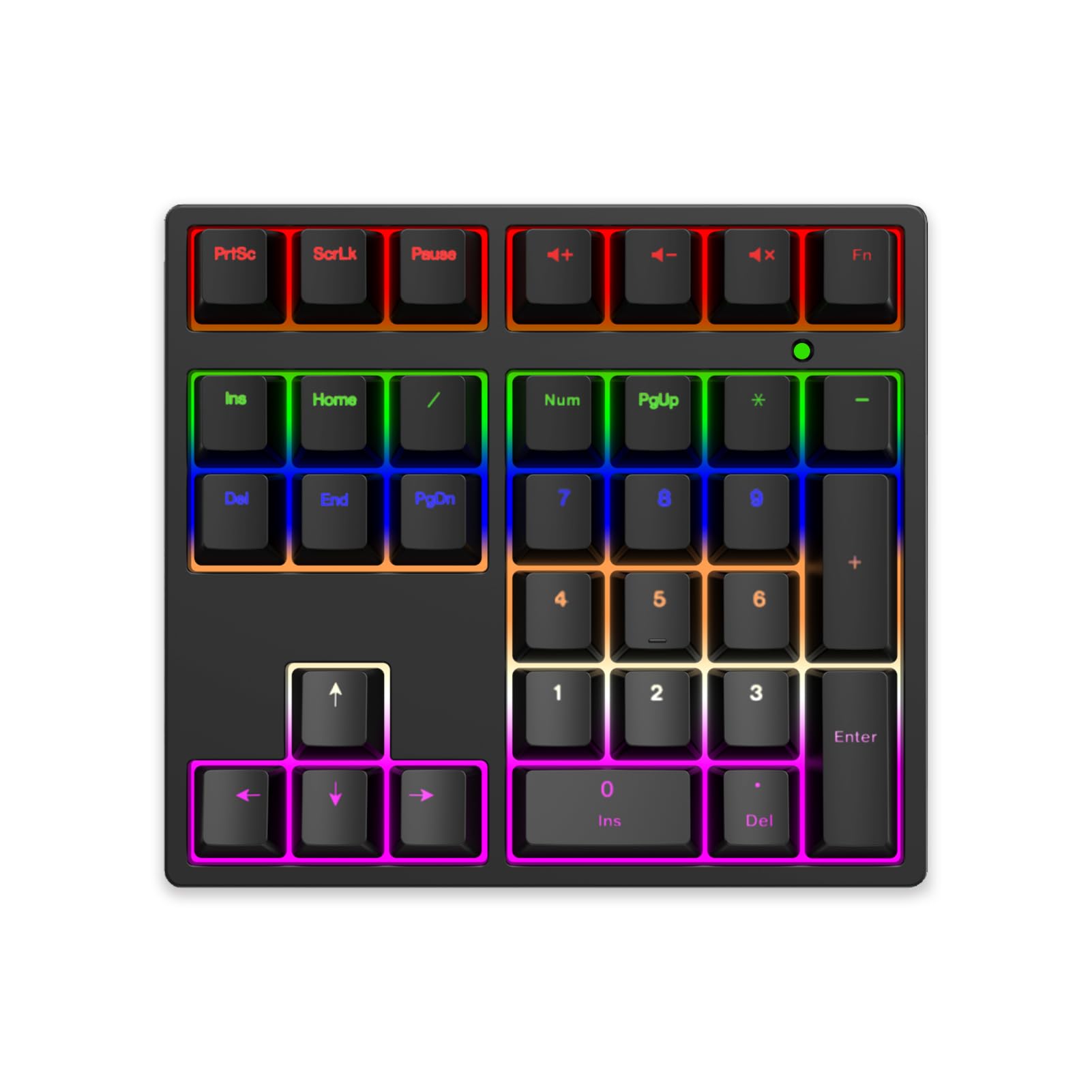 Pavé Numérique, Clavier Numérique Mécanique Filaire USB C à 34 Touches avec Commutateurs Bleus, rétroéclairé RVB, pour Ordinateur Portable et de Bureau, Plug and Play (Black)