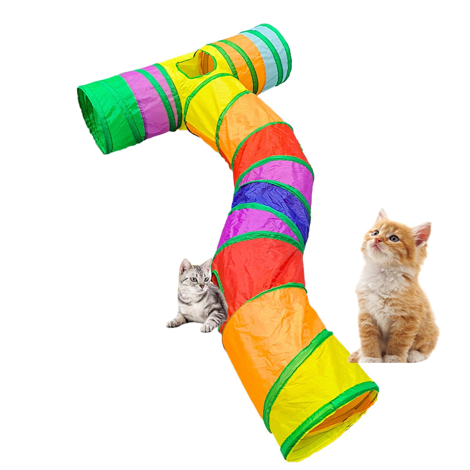 Tubo para gatos – para gatos de interior plegable | Casa con agujero con bola para juegos en casa y exteriores Accesorios para mascotas